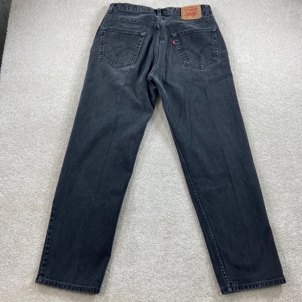 Vtg Y2K Levi's 550 Relaxed Fit Jeans Mens 34x32 Black Faded Tapered Leg Denim